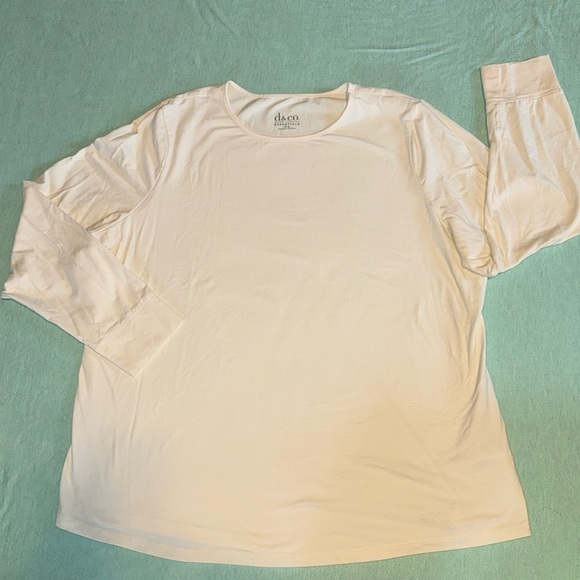 D&co. essentials XL long sleeve cream top w/ cuffed 24” sleeves A389885 EUC - Picture 1 of 8